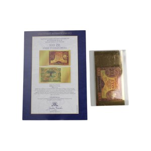 The most beautiful Polish banknotes in pure gold - national treasury - 100 Joseph Poniatowski