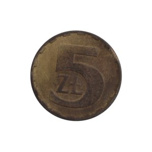 5 zloty 1982 KB - sheet metal tip - mint error