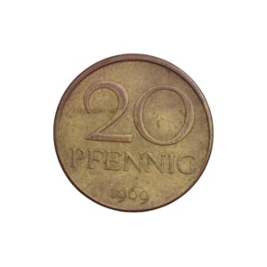 Germany - GDR, 20 pfenning 1969 PS - keel shift - mint error