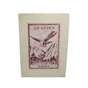 Ekslibris: J. Babb - „Ex Libris” z motywem orła