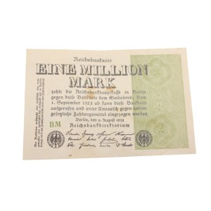 Deutschland - Reichsbanknote, Eine Million Mark, 9. August 1923