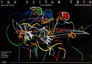 proj. Jurgen HAUFE (1949-1999), The Guitar Trio. Paco de Lucia, Al Di Meola, John McLaughlin, 1996
