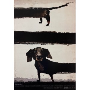 proj. Ryszard KAJA (1962-2019), Teatr Napięcie zaprasza na nocny przegląd fragmentów kuriozów kinematografii światowej z psami wszelkiej maści w roli głównej. Akt I, Jamniki, 2017