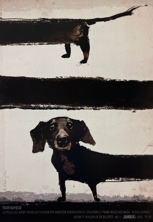 proj. Richard KAJA (1962-2019), Theatre Tension invites you to a nightly review of excerpts from curiosities of world cinema starring dogs of all kinds. Act I, Dachshunds, 2017