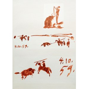 Pablo Picasso (1881 - 1973), Z cyklu Toros y Toreros (Byki i toreadorzy), 1961