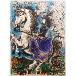 Pablo Picasso (1881 - 1973), 'Jacqueline in a purple dress on a white horse'' z cyklu 
