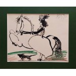 Pablo Picasso (1881 - 1973), Jacqueline on horseback XI, z cyklu Toros y Toreros (Byki i toreadorzy), 1961