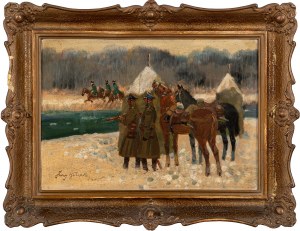 Jerzy KOSSAK (1886 - 1955), Postój żołnierzy