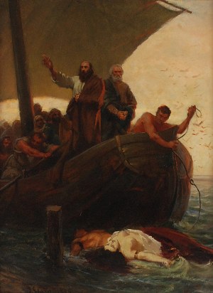 Jan STYKA (1858-1925), Scena biblijna, 1884