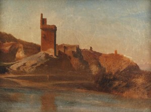 Teofil KWIATKOWSKI (1809-1891), Pejzaż śródziemnomorski z ruinami średniowiecznego zamku