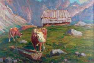 Zefiryn ĆWIKLIŃSKI (1871-1930), Krowy na hali, 1923