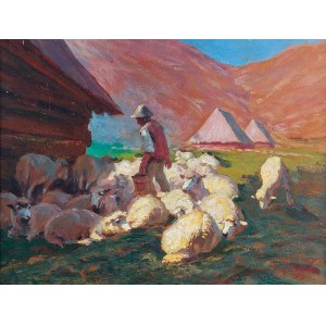 Zefiryn ĆWIKLIŃSKI (1871-1930), Juhas z owcami, 1923