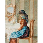 Karol HEIMROTH (1860-1930), Dziewczyna przy stole, 1888