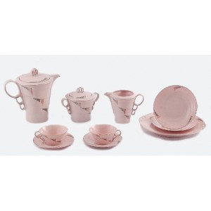 EPIAG (Erste Porzellan Industrie  AG), Różowy serwis do herbaty art déco