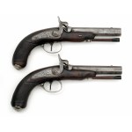 Pár perkusních cestovních pistolí v pouzdru s příslušenstvím