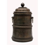 Tibetská/mongolská cylindrická zásobnice s víčkem (suola)