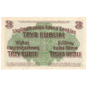 Poznań, 3 ruble 1916, seria W