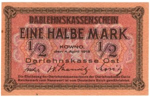 Kaunas, 1/2 mark 1918, series A