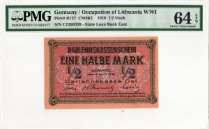 Kaunas, 1/2 mark 1918, series C