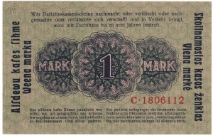 Kaunas, 1 mark 1918, series C