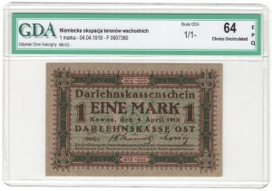 Kaunas, 1 mark 1918, series F