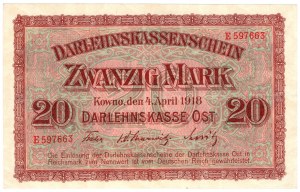 Kaunas, 20 marks 1918, series E