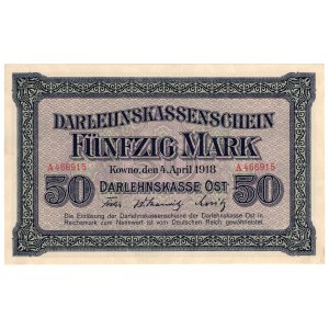 Kowno, 50 marek 1918, seria A