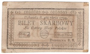 Kosciuszko Insurrection, 4 Polish zlotys 4.09.1794, series (2)(E)