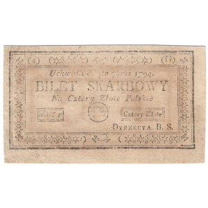 Insurekcja Kościuszkowska, 4 złote polskie 4.09.1794, seria (2)(G)
