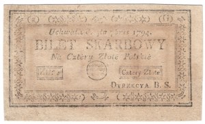 Kosciuszko Insurrection, 4 Polish zlotys 4.09.1794, series (2)(G)