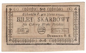 Kosciuszko Insurrection, 4 Polish zlotys 4.09.1794, series (1)(K)