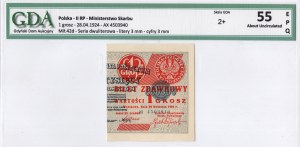 Pass ticket, 1 penny 28.04.1924, AX series