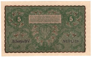 5 Polish marks 1919, 2nd Series DV