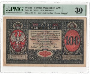 100 Polish marks 1916, series A, GENERAL