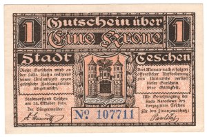 Cieszyn (Teschen), 1 crown 1919