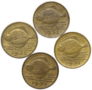 Free City of Danzig, 5 fenig 1932 - set of 4 pieces