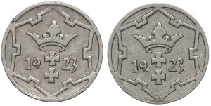 Free City of Danzig, 5 fenig 1923 - set of 2 pieces