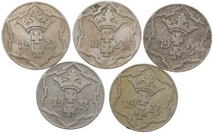 Free City of Danzig, 10 fenig 1923 - set of 5 pieces