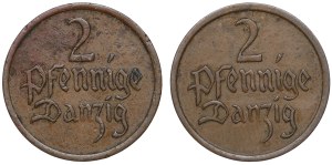 Free City of Gdansk, 2 fenigs 1937 - set of 2 pieces