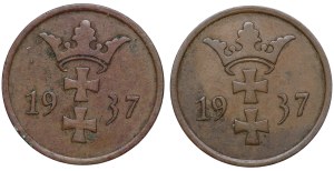 Free City of Gdansk, 2 fenigs 1937 - set of 2 pieces
