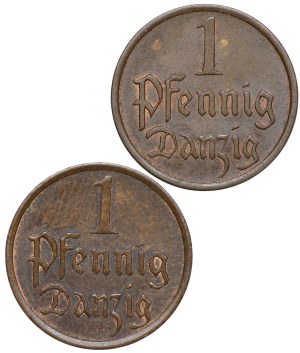 Free City of Danzig, 1 fenig 1937 - set of 2 pieces