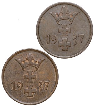 Free City of Danzig, 1 fenig 1937 - set of 2 pieces