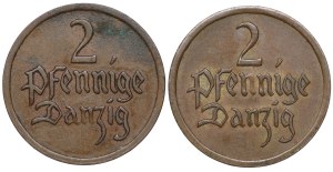 Free City of Gdansk, 2 fenigs 1926 - set of 2 pieces