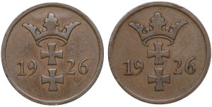 Free City of Gdansk, 2 fenigs 1926 - set of 2 pieces