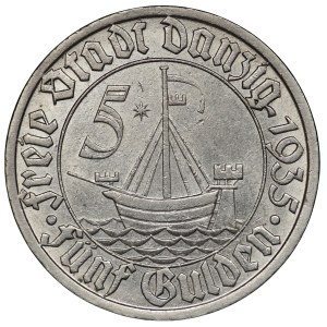 Wolne Miasto Gdańsk, 5 guldenów 1935