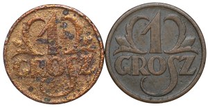Second Republic, 1 penny (1930, 1937) - set of 2 pieces