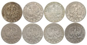 II RP, 2 gold 1933 , Head of a woman - set of 8 pieces