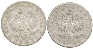 II RP, 2 gold 1934 , Head of a woman - set of 2 pieces