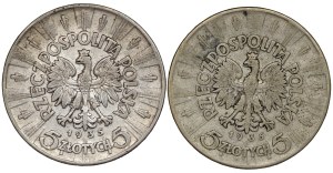 II RP, 5 zloty 1935 Pilsudski - set of 2 pieces