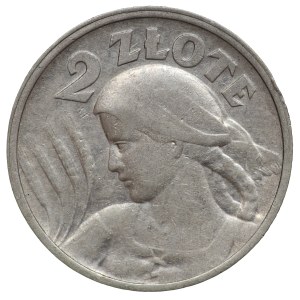 II RP, 2 złote 1924 Kobieta i Kłosy, Paryż (róg i pochodnia)